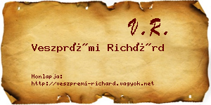 Veszprémi Richárd névjegykártya